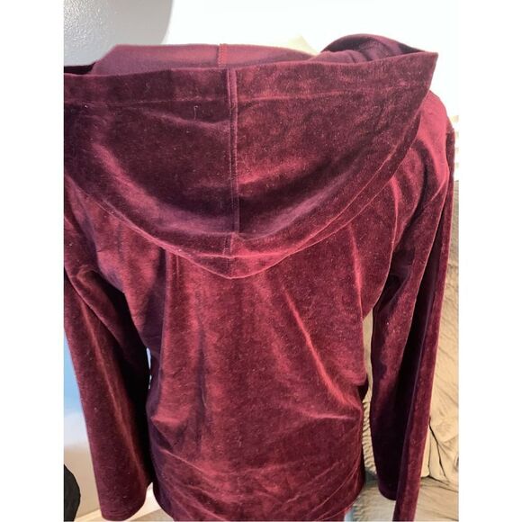 ZENERGY by CHICO’S NWT Velour Pullover Hoodie with Rhinestone and Zipper Embelli - Picture 2 of 6